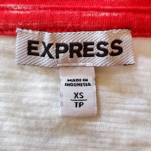 Express NWOT Women's Red Short Sleeve Raglan Baseball Tee XS - Picture 8 of 10